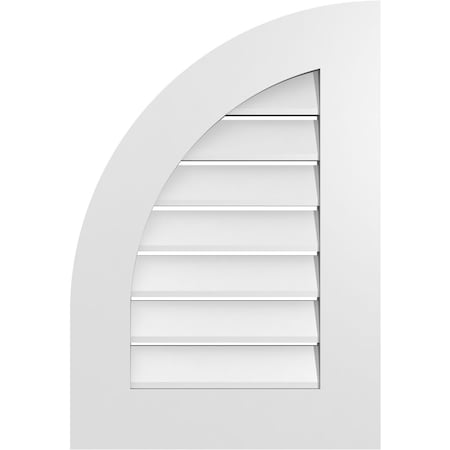 Ekena Millwork Quarter Round Top Left Surface Mount PVC Gable Vent w/ 3-1/2"W x 1"P Standard Frame, 18"W x 26"H GVPQL18X2601SF